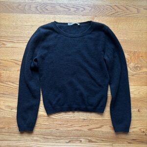 Reformation Cashmere Sweater Black 3/4 Sleeve Size S